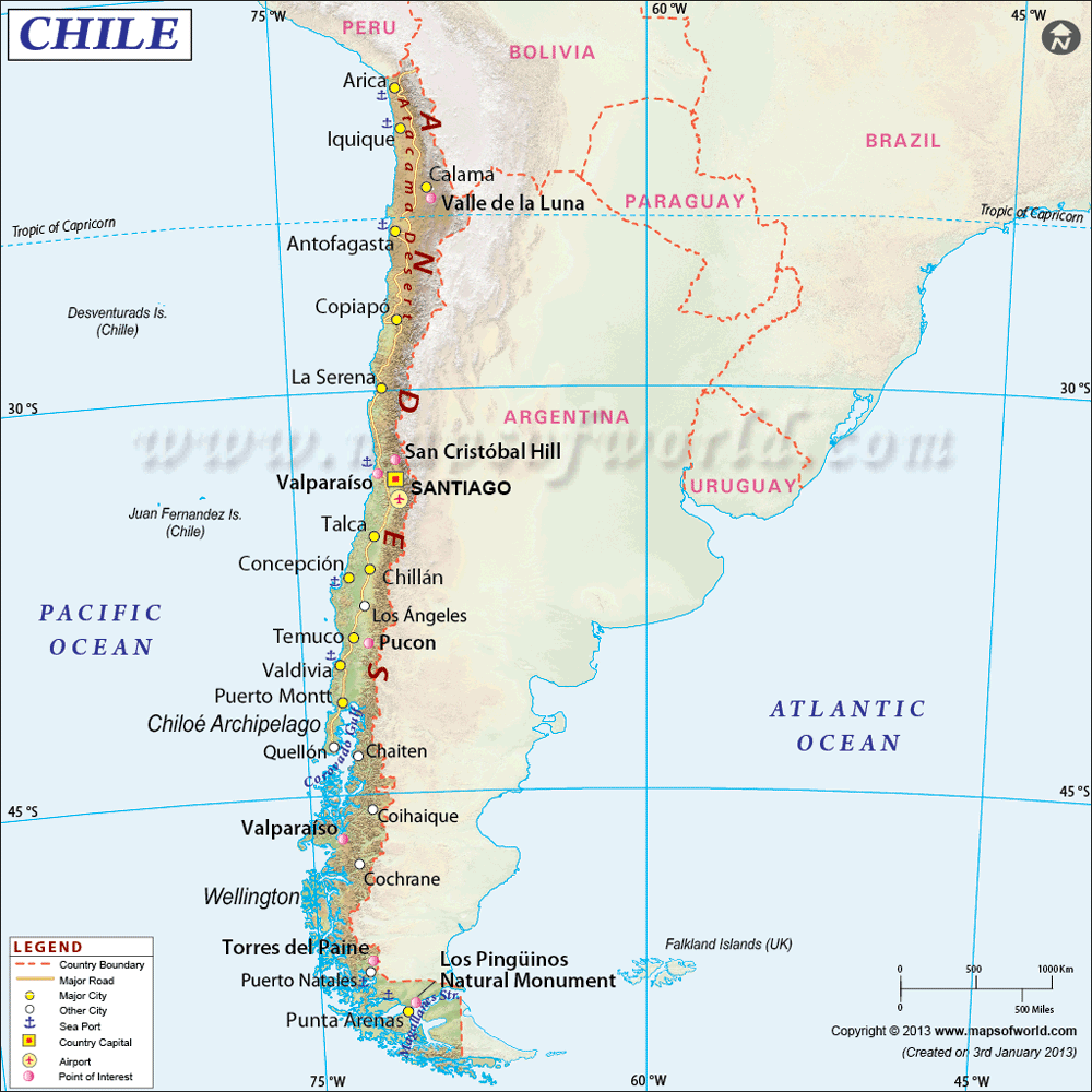 Chile Map Map Of Chile