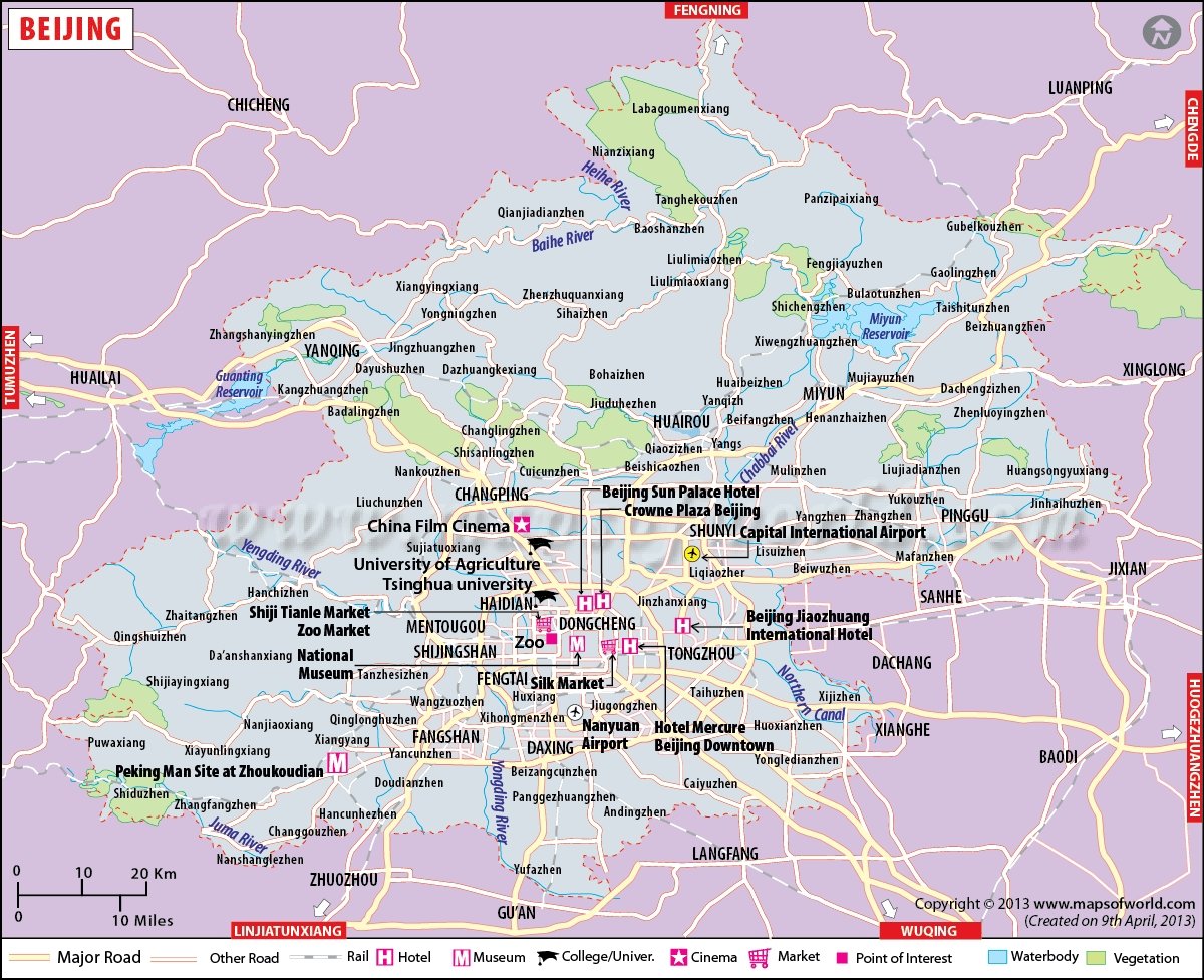 Beijing Map Map Of Beijing City China