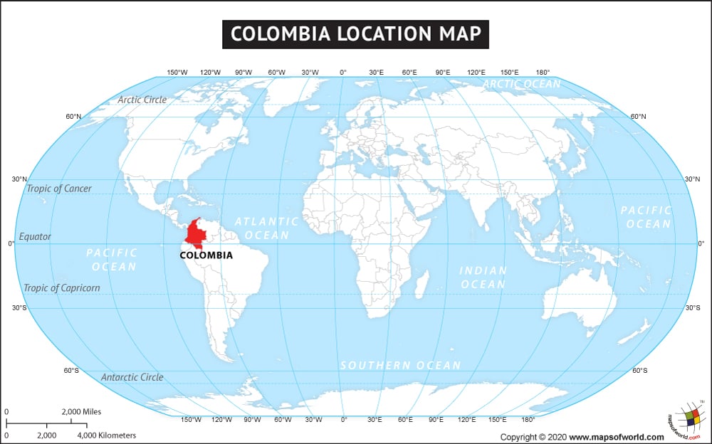 Where Is Colombia Located Location Map Of Colombia