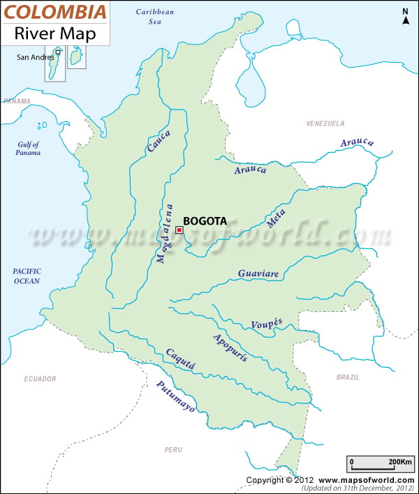 Colombia River Map