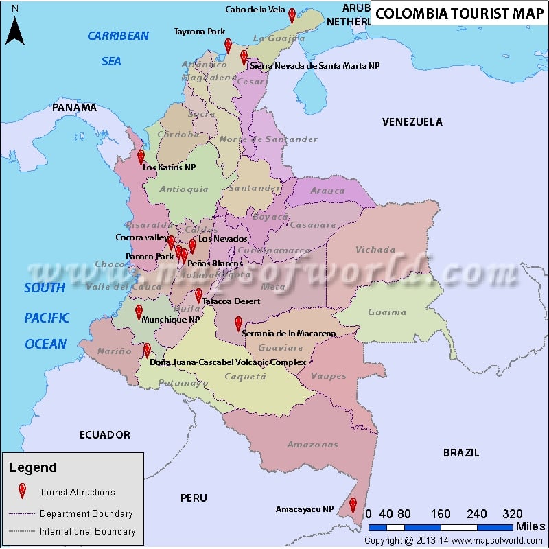 Colombia Travel Map Travel Map Of Columbia