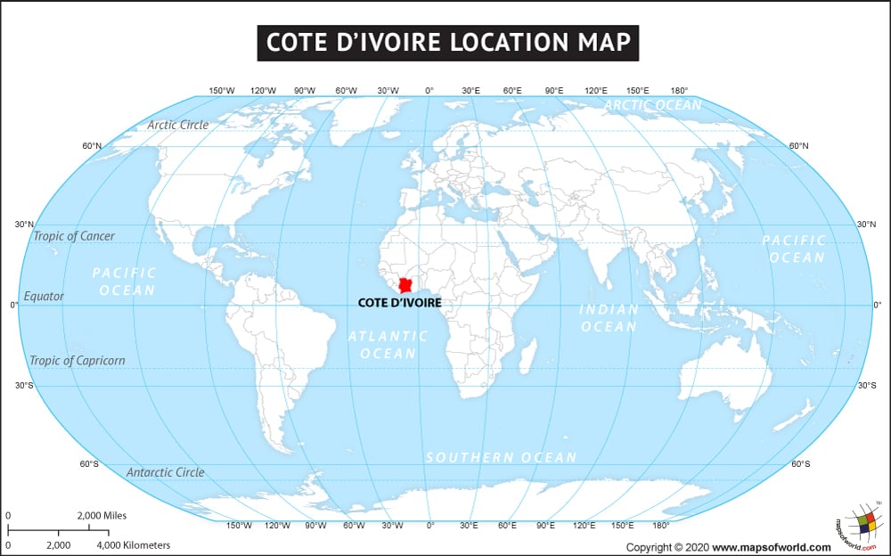 Where Is Cote D Ivoire Ivory Coast Location Map Of Cote D