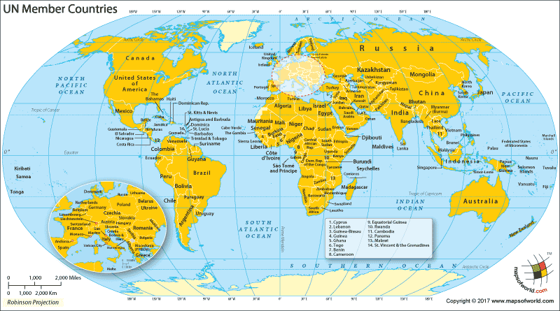 Un Members Un Member Countries Map