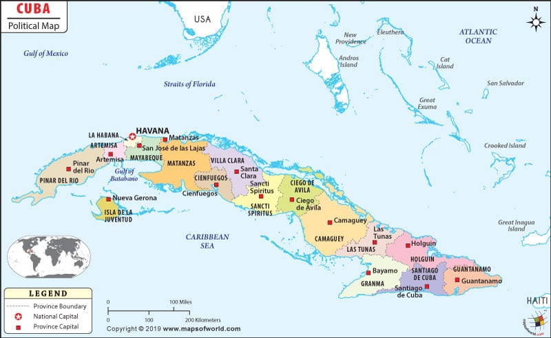 Political Map Of Cuba