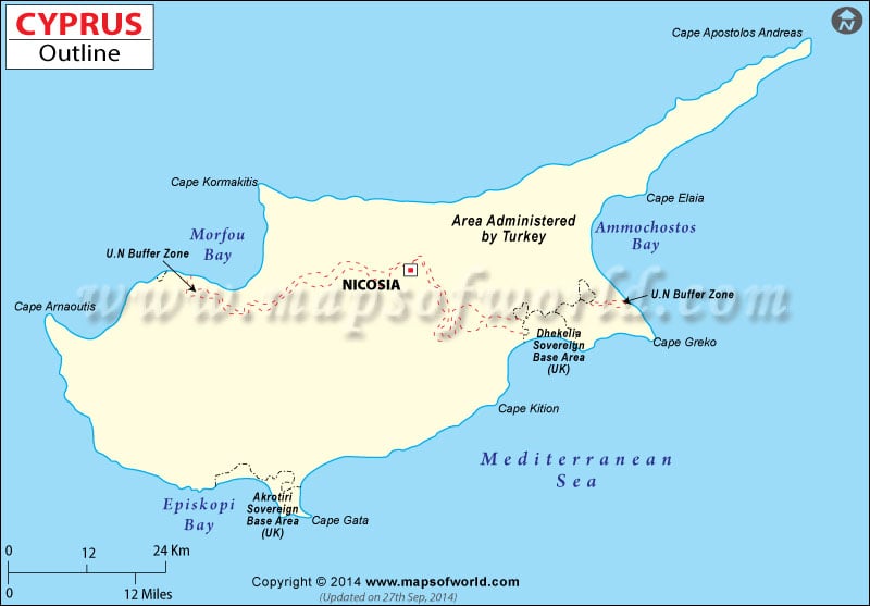 Cyprus Time Zone Map