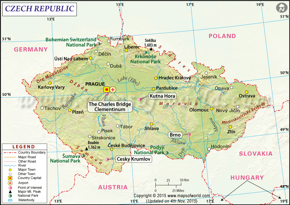 Czech Republic Map Map Of Czech Republic Czechia