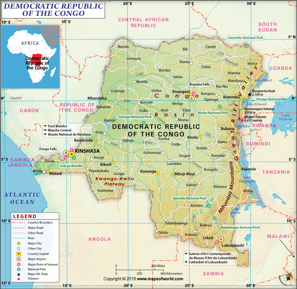Dr Congo Map Map Of Democratic Republic Of Congo