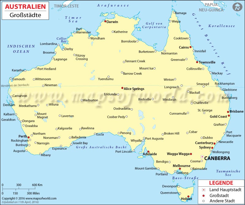 Städte in Australien