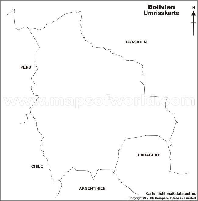 Umrisskarte von Bolivien