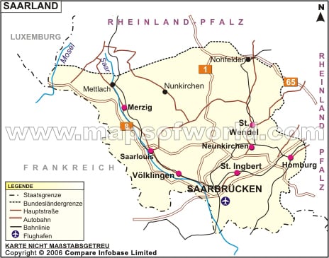 Landkarte Saarland