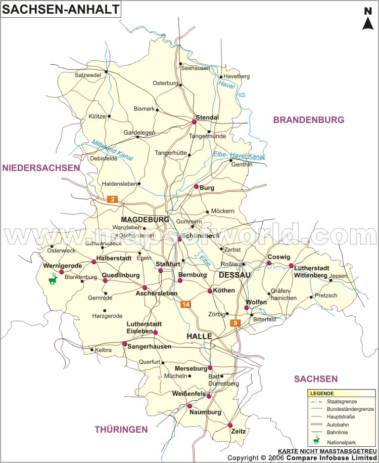 Landkarte Sachsen-Anhalt
