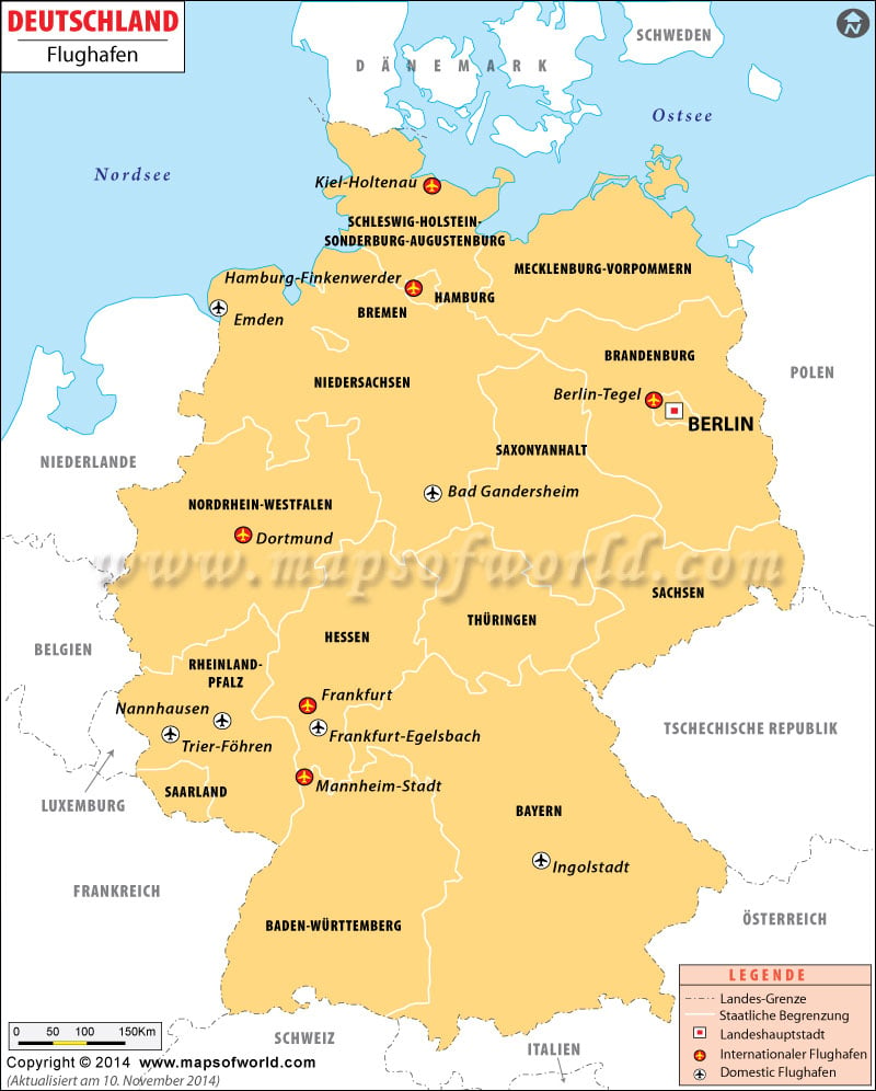 Deutschland Flughäfen Karte
