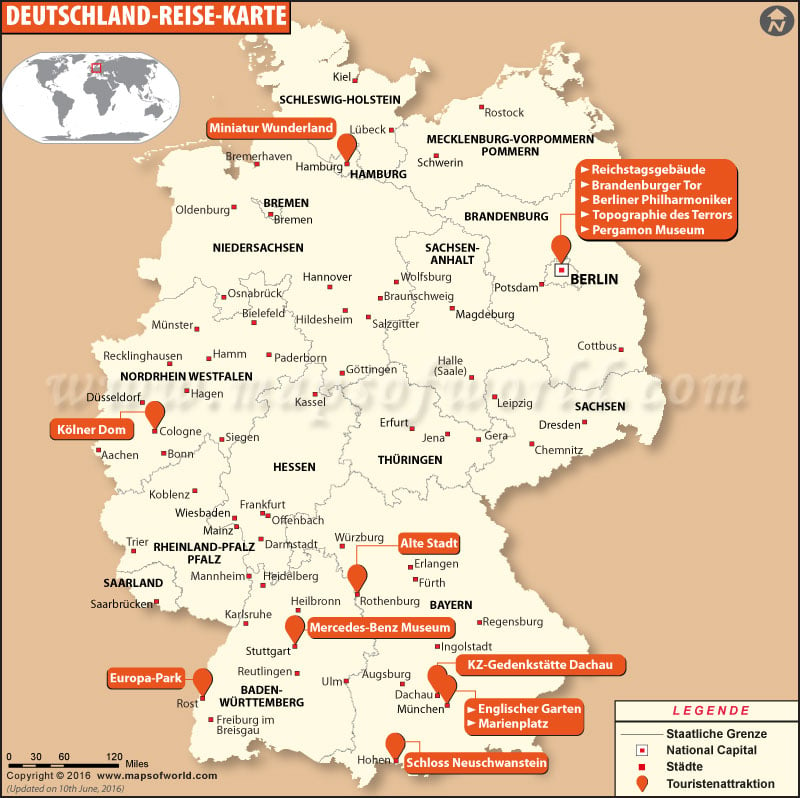 Deutschland Reise Karte