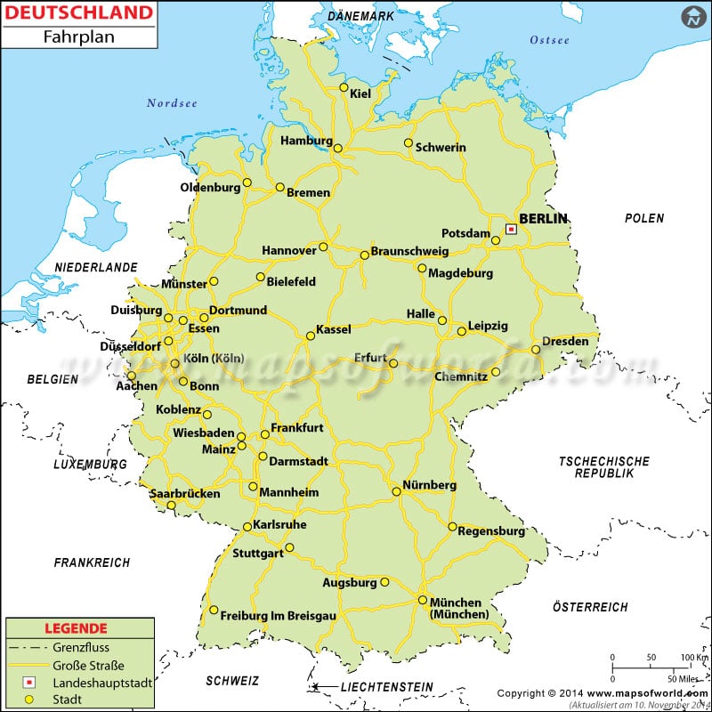 Deutschland Straßenkarte
