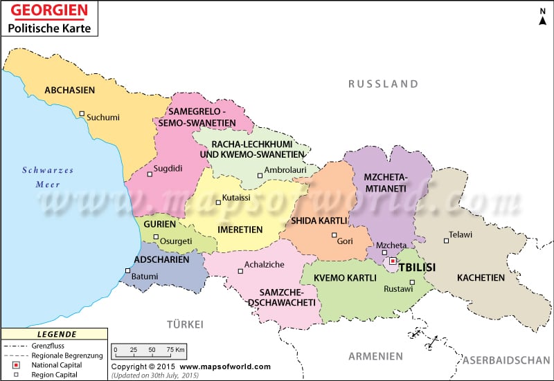 Politische Landkarte Georgien