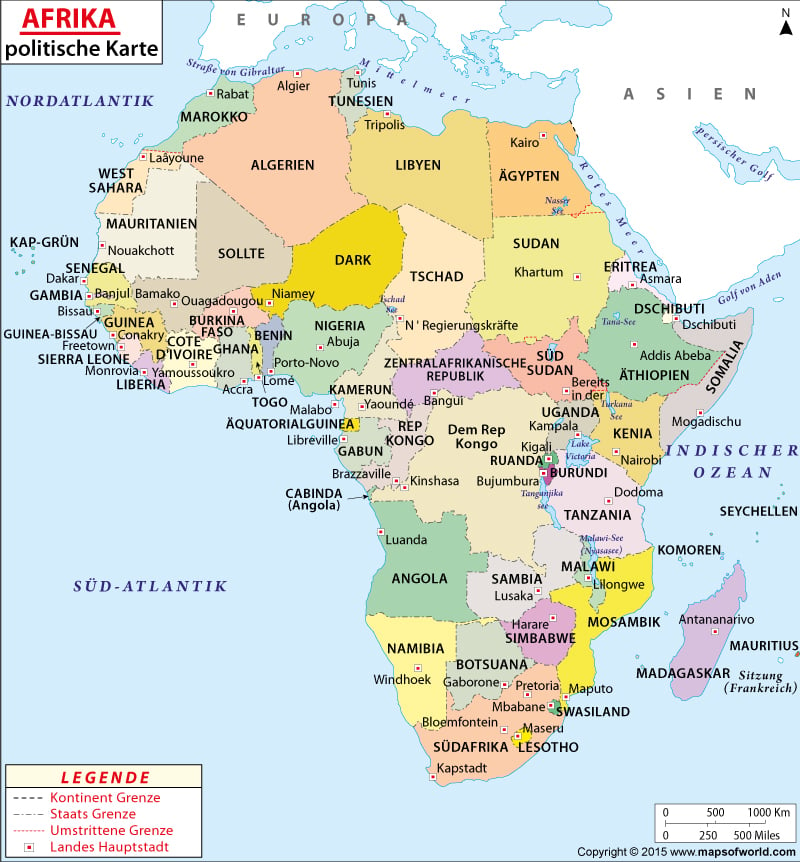 Politische Karte Afrikas