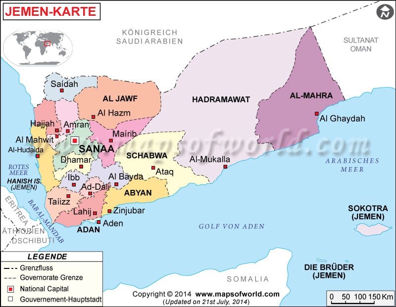 Der Jemen-Karte 