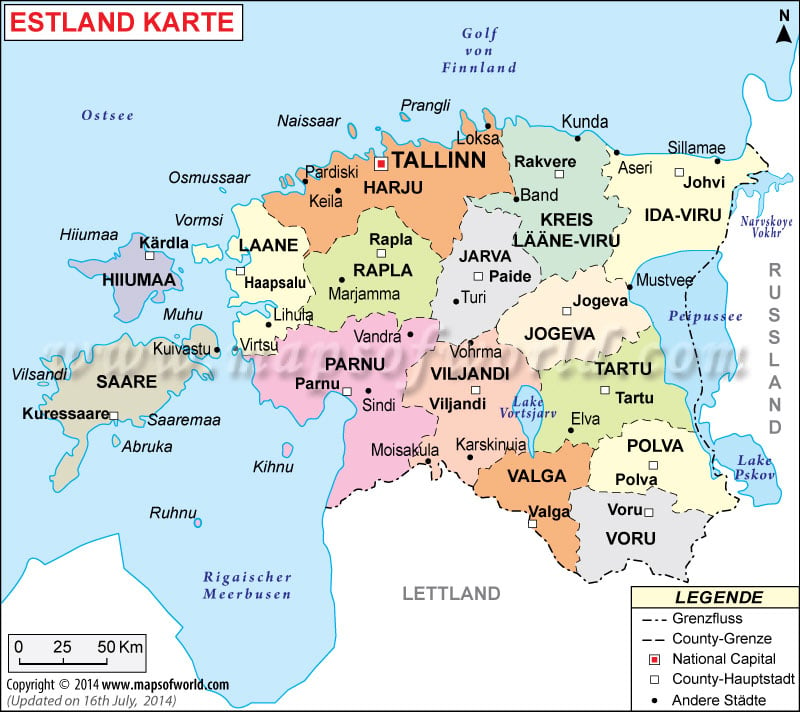 Estland Karte 