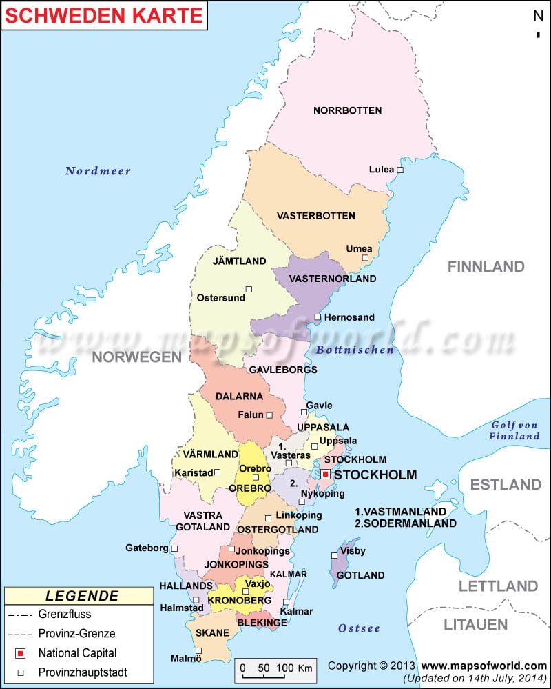 Schweden Karte 