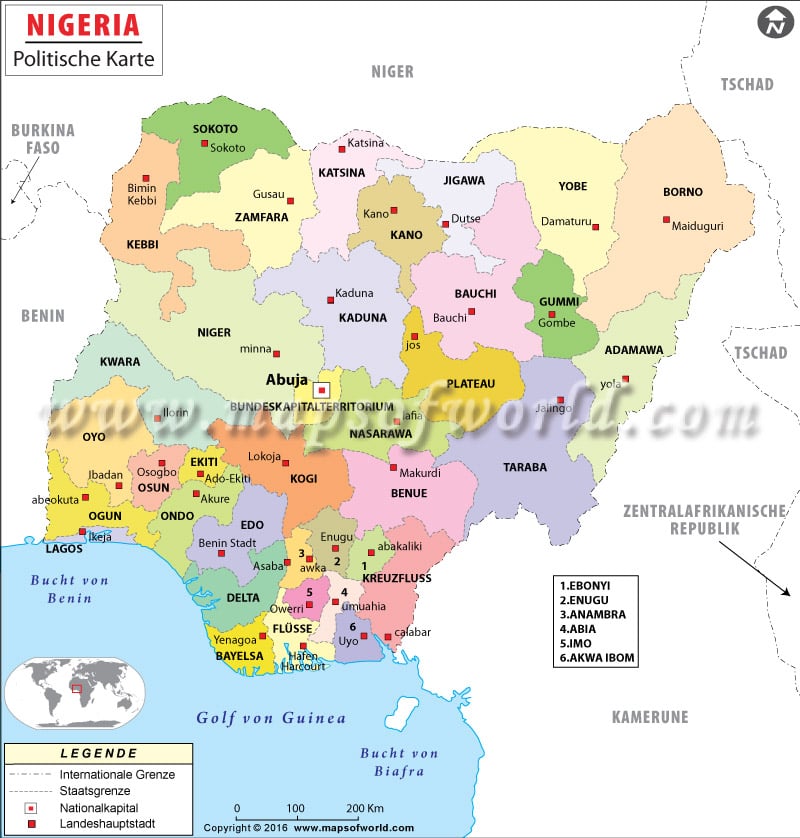 Umrisskarte von Nigerien
