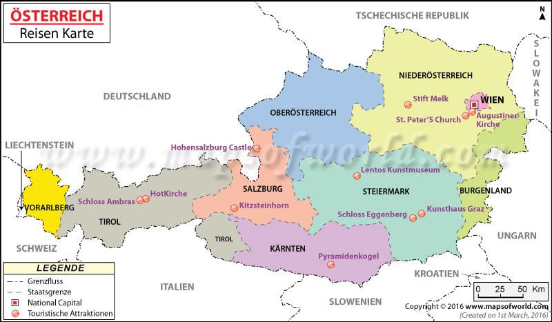 Österreich Reisen Karte