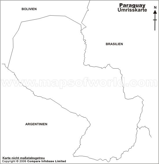 Umrisskarte von Paraguay