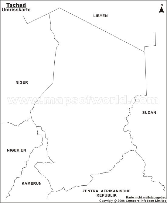 Umrisskarte von Tschad