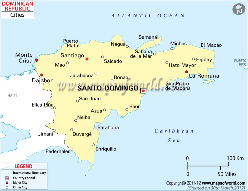 Dominican Republic Cities Map