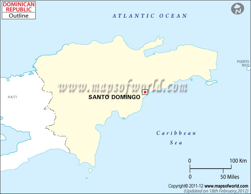 Dominican Republic Outline Map