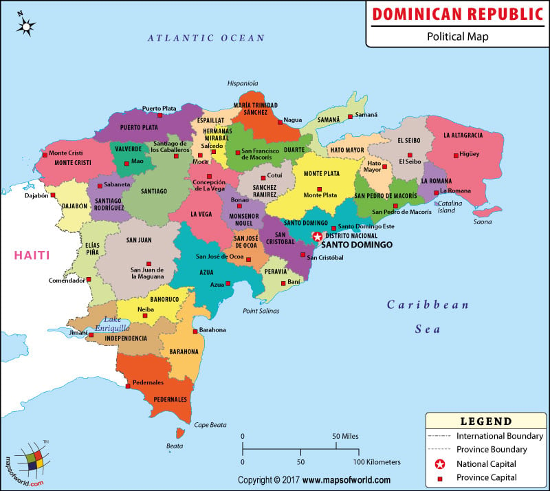 Political Map Of Dominican Republic Dominica Parishes Map