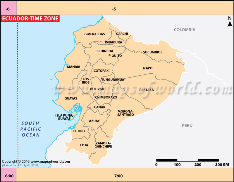 Ecuador Time Zone Map