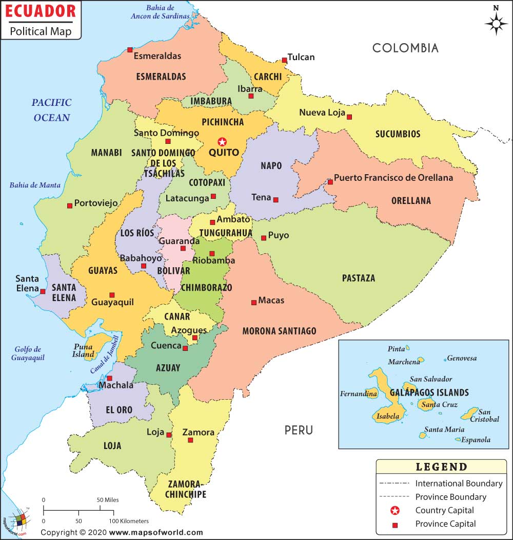 Political Map Of Ecuador Ecuador Provinces Map