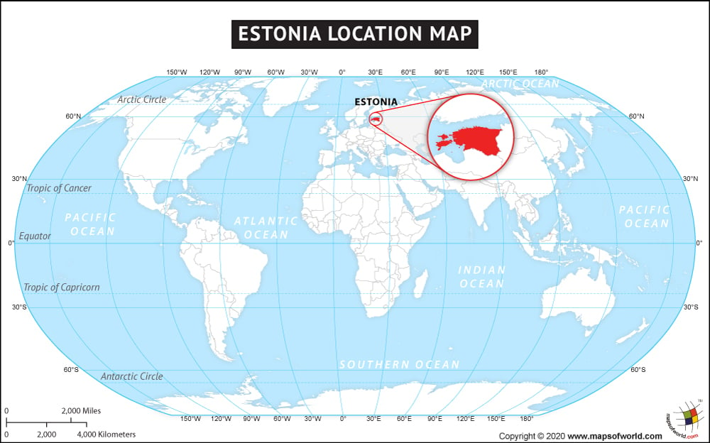 Where Is Estonia Located Location Map Of Estonia