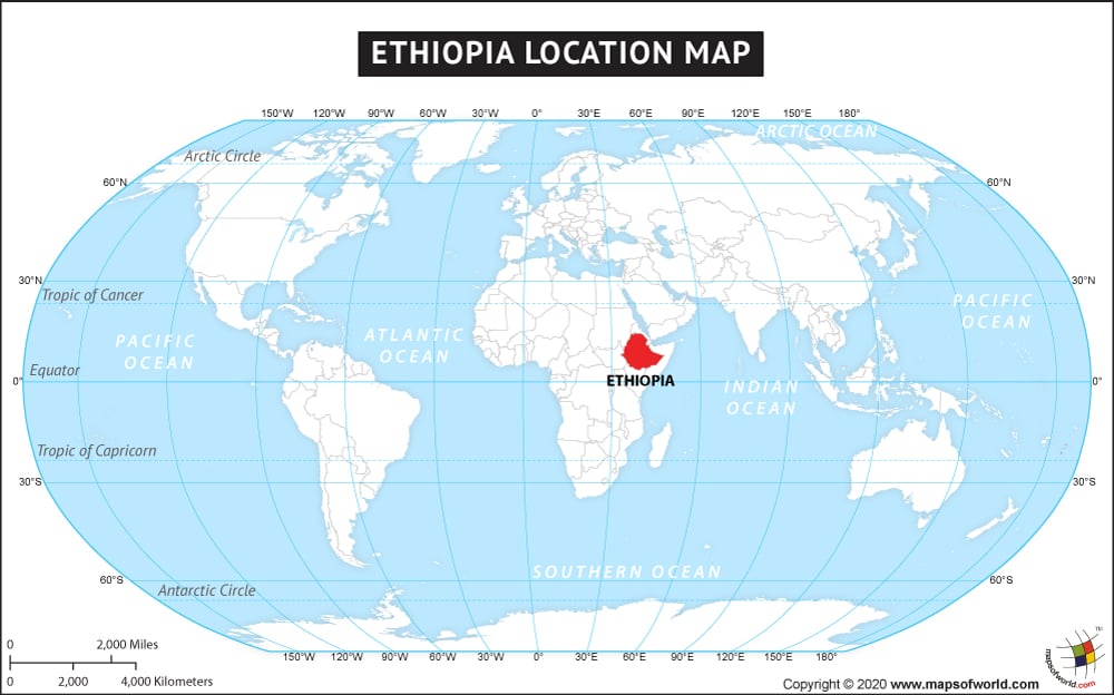 Where Is Ethiopia Located Location Map Of Ethiopia