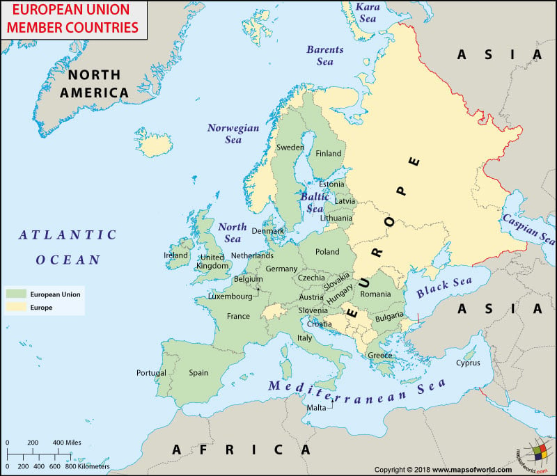 European Union Map List Of Member Countries Of The European Union