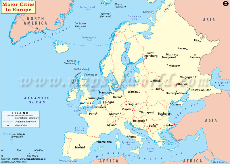 european cities map