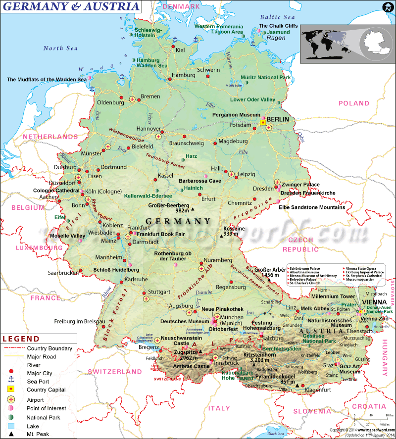 map of germany and austria Map Of Germany And Austria map of germany and austria