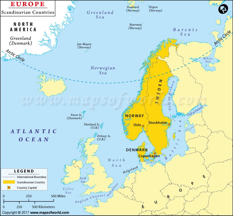 Map of Scandinavia Countries