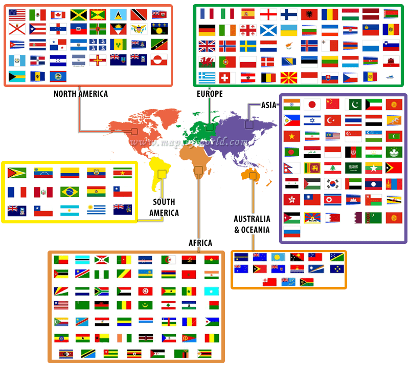 world flags map