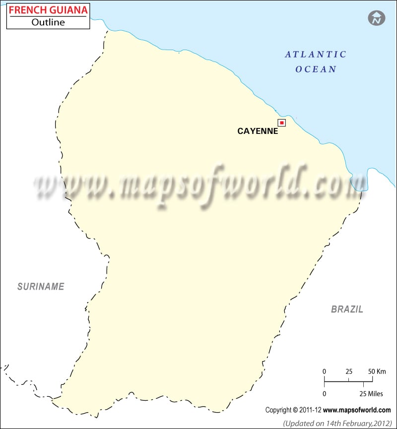 French Guiana  Time Zone Map