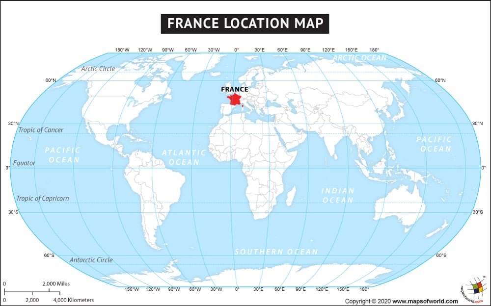 Where Is France Located Location Map Of France