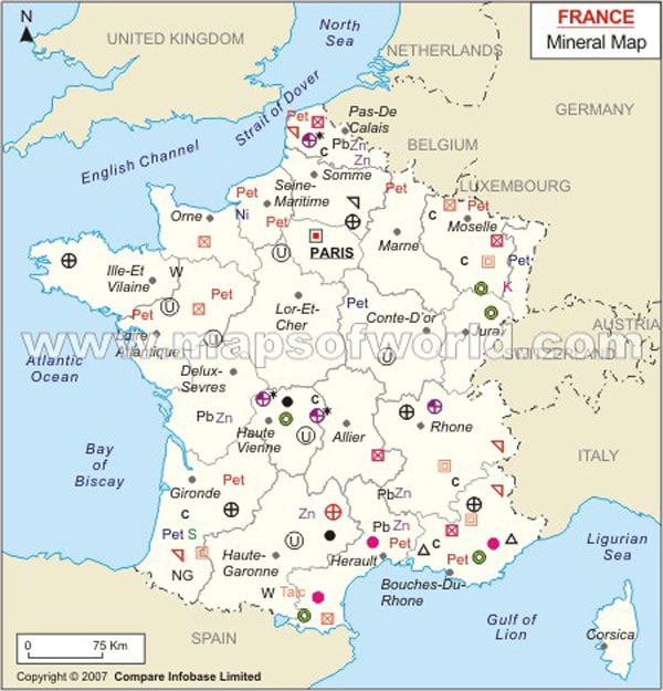 France Mineral Map