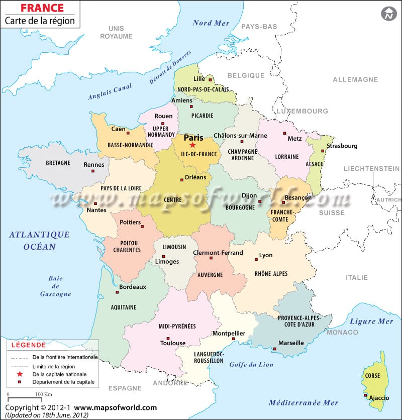 Carte De La France Carte Politique De La France