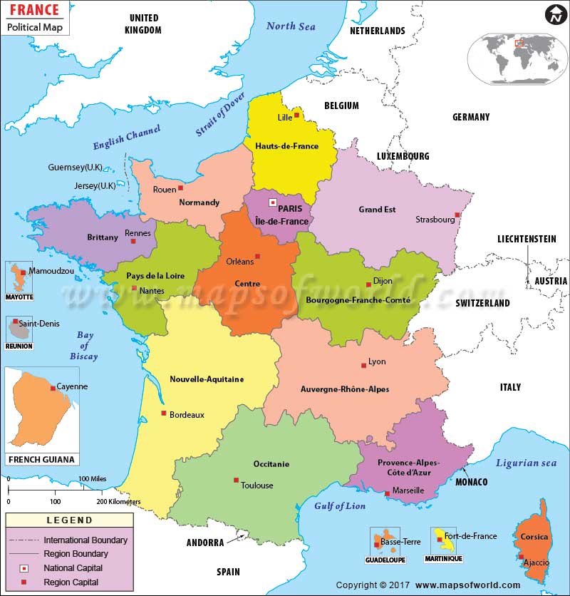 Political Map Of France France Regions Map