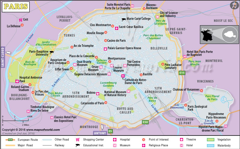 Paris Map Map Of Paris France
