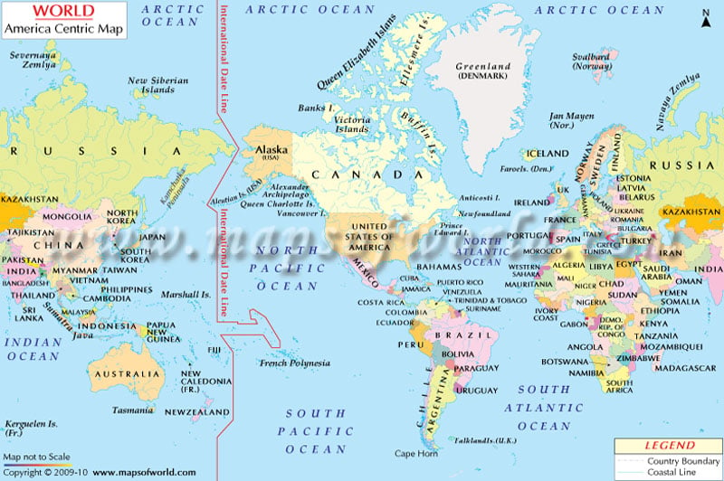 America Centric World Map America Centric Map