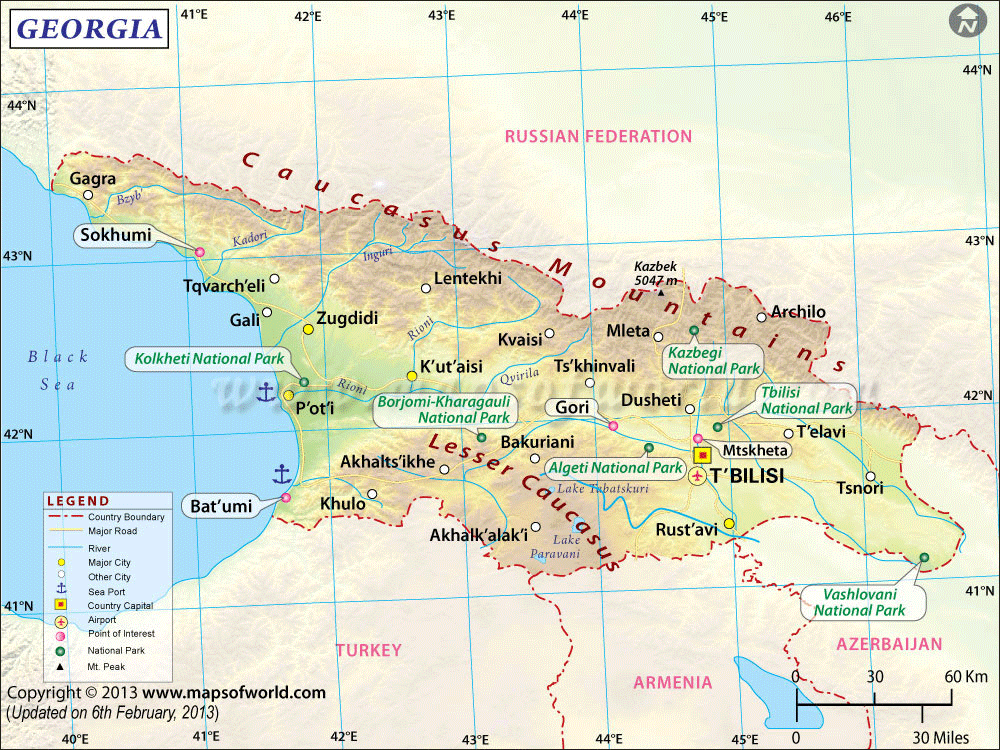 Where Is Tbilisi Location Of Tbilisi In Georgia Map