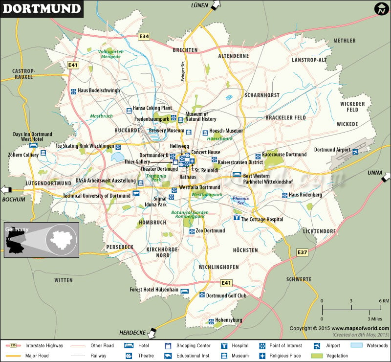 dortmund mapa Dortmund Map, City Map of Dortmund, Germany dortmund mapa