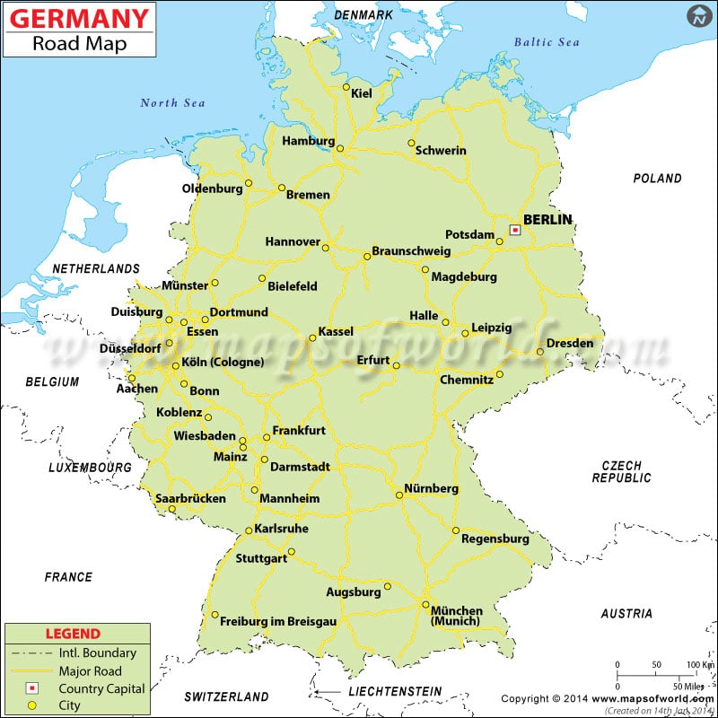 Germany Road Map Germany Route Planner Driving Directions And