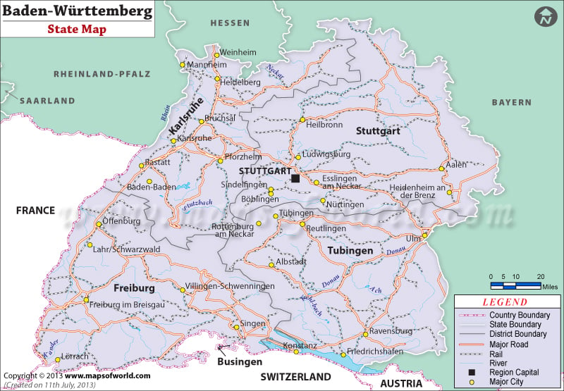 tubingen karta Baden Wurttemberg Map tubingen karta